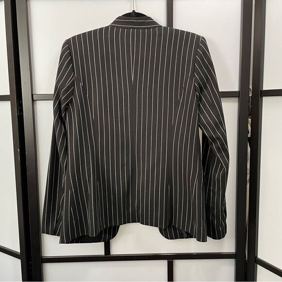 𝅺[4] Vera Moda Black & White Pinstriped Structured Blazer Women’s Career Wear - Picture 7 of 13